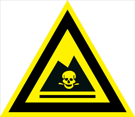 Hazardous Waste Sign Sticker External Side Length 40X40cm ID tag Back glue Prompt Labeling Customize