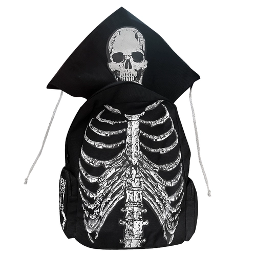 Вместительный и большой скелет с капюшоном, рюкзак для школьников подходит для мужчин и женщин, генерирование электричества, надевается на плечо