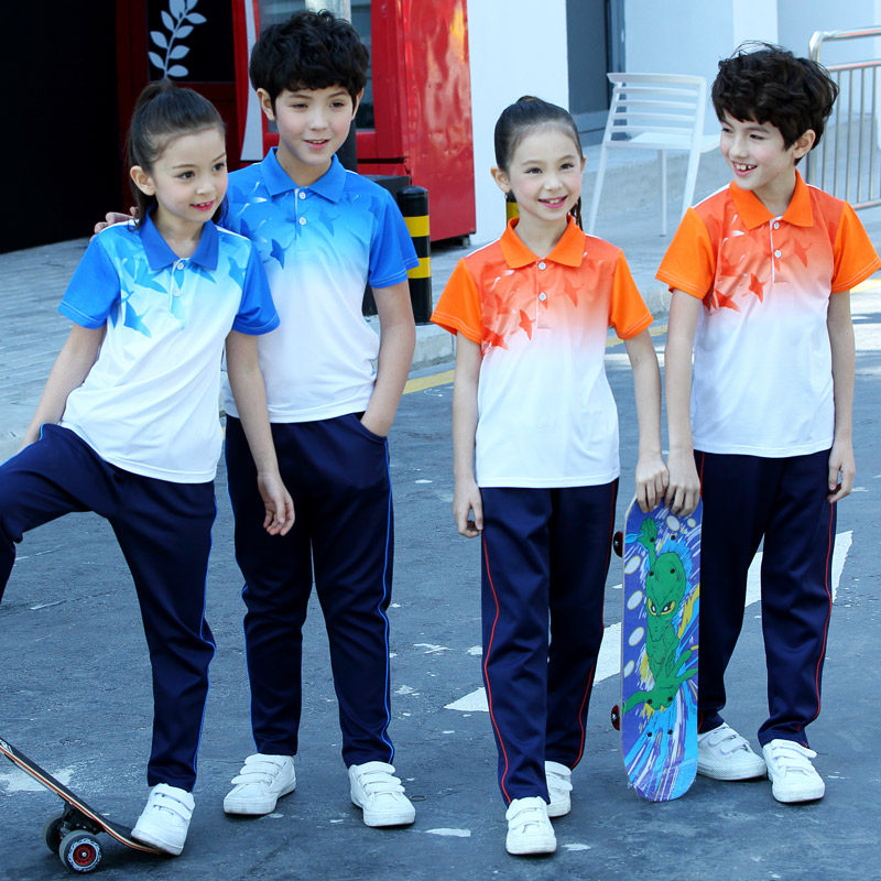 Spring Summer Kindergarten Teacher's Garden Suit Men And Women Children's Parent-child Chorus Performance Class Sportswear Sports Suit Elementary School Uniforms