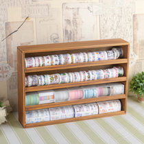 ZAKKA Wood vintage desktop hand account and paper tape four-layer storage rack ink dye stationery storage finishing