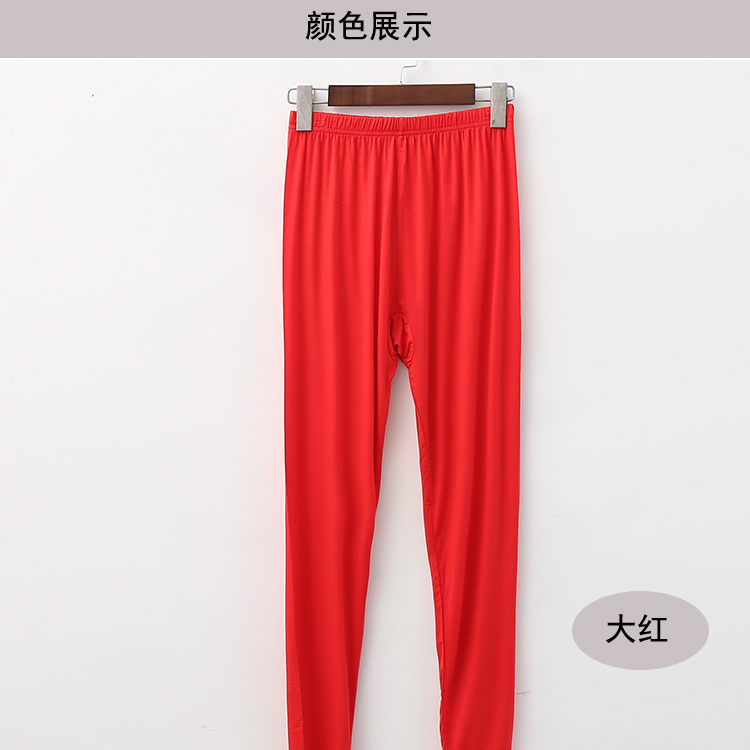 Bà cộng phân bón XL phần mỏng Modal đơn mảnh quần mùa thu Mẹ trung niên dây thun quần ấm quần quần legging hàn quốc