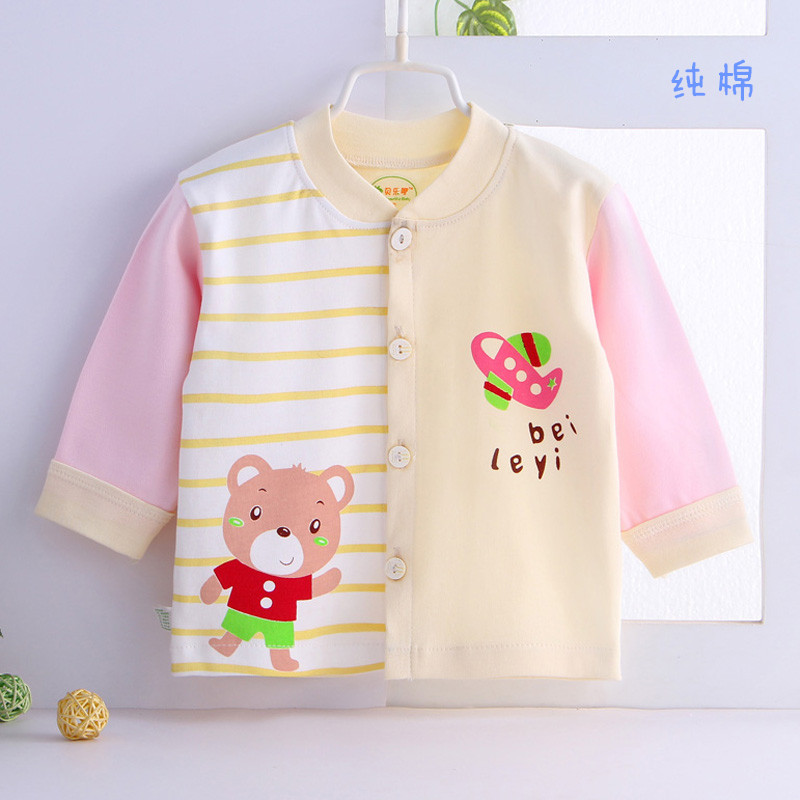 Trẻ em trẻ em bông lót đơn dài tay đáy đầu cardigan mùa thu quần áo mùa xuân và mùa thu bé nam và nữ điều hòa nhiệt độ.