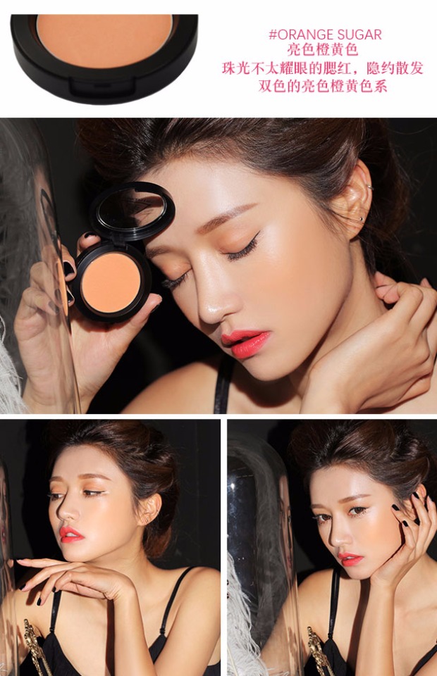 Hàn Quốc 3ce Rouge nhiều màu hồng cam hồng đào đơn sắc má hồng dễ thương má hồng 3ce 6 ô