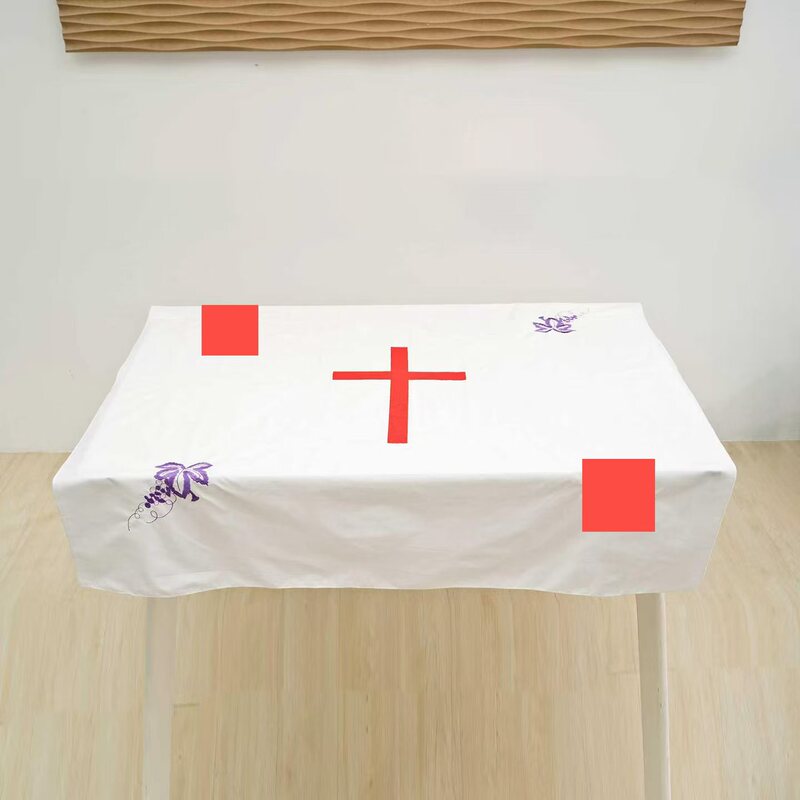 Cross Embroidery Tablecloth, Plate Dust Cover, Tableware Cover, Made of Durable Fabric