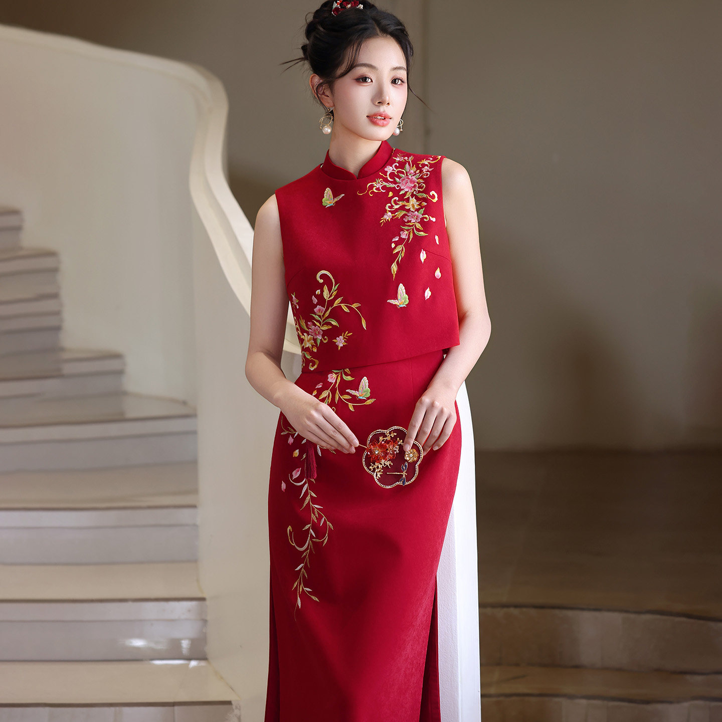 Обручальное женское платье cheongsam в новом китайском стиле 2026 года, новый темпераментный костюм для маленьких тостов, свадебное платье можно носить ежедневно