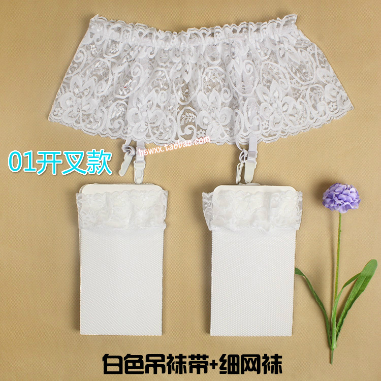 Nhật bản sexy ren trên đầu gối garter phù hợp với garter net vớ vớ đùi dài ống net socks nữ nịt bít tất bằng da pu