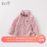 Davebella david Bella 2019 mùa thu áo sơ mi nam bé gái sọc cotton DB11766 - Áo sơ mi