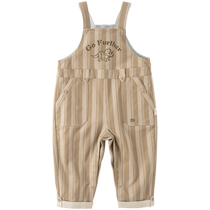 David Bella childrens clothing boys overalls 2024 spring new style childrens striped trousers male baby pants