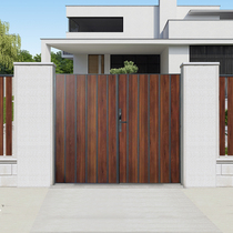HANDU Handu aluminum alloy villa courtyard gate electric garden yard homestay wood grain folio sliding doors