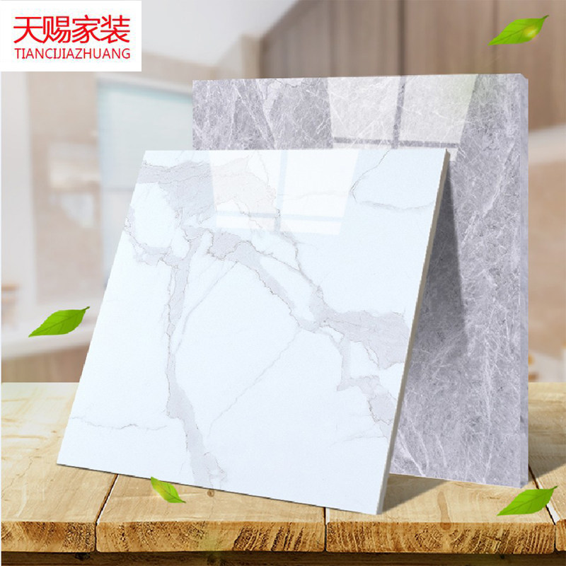 Floor tile 800x800 whole body brick wood grain marble tile living room balcony non-slip wear-resistant brick gray floor tile