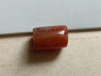 Tibet old agate beads Lezi column high ancient weathering pattern Bell mouth cinnabar point diy old bead s12