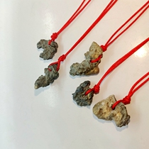 Sanye Temple lotus born under the Lotus Flower birth of the King Kong fire rain stone natural stone pendant perforated red rope Tibetan jewelry