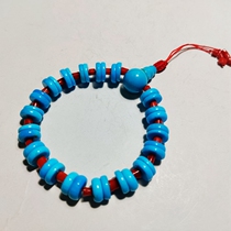 Tibetan new blue-shaped abacus beads high blue high porcelain no iron wire womens turquoise bracelet spot
