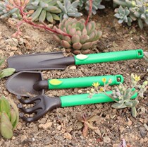 Three pieces of plastic pack multi - meat iron  three pieces of gardening tool flower shovel rake