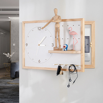  Meter box decorative painting with clock Nordic entrance distribution box occlusion decorative clock hole board shelf