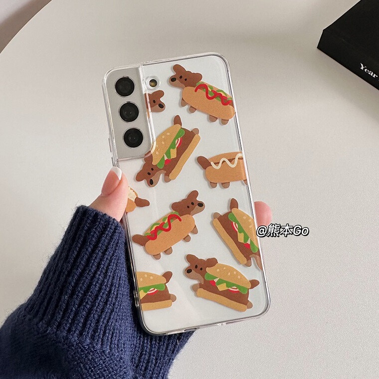 Weanerdog Hotdog Funny Transparent Clear Silicone TPU S23, S23 Plus, S23 Ultra, S22, S22 Plus, S22 Ultra, S21, S21 Plus, S21