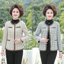 Middle-aged and elderly womens long-sleeved jacket jacket foreign mother small fragrant style jacket small suit fashion age