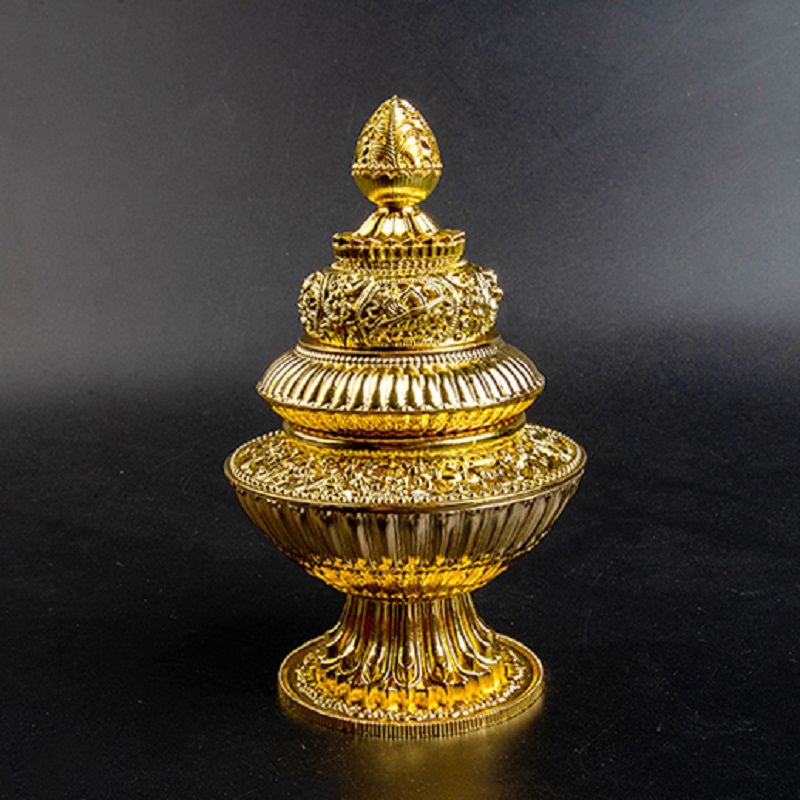 Rice Box Three - layer rice - tank Ticket food repair grain eight auspicious carving fine tabletop fittings
