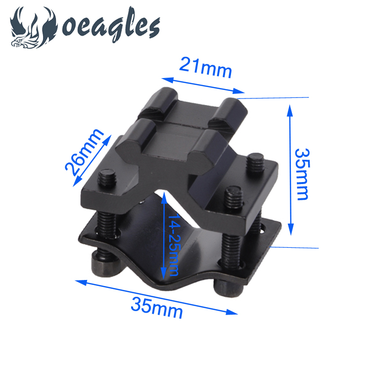 Universal 21mm20 mm rail butterfly clip converter heightening bracket outdoor intense light flashlight clamp accessories