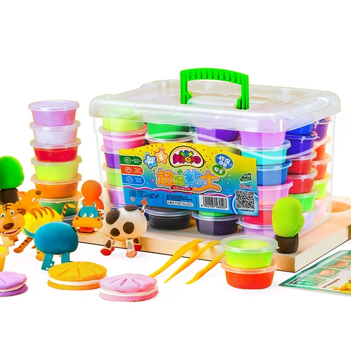 Сверхлегкая детская глина, безопасный нетоксичный космический пластилин для детского сада, игрушка, DIY, 24 цветов