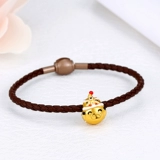 新金 Ювелирное украшение, золотой браслет с одной бусиной, неваляшка, эмаль, 3D