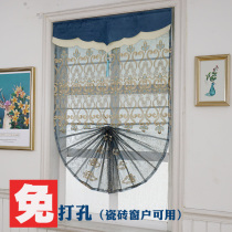 Light luxury style Restaurant Study Balcony Small window Fan-shaped Roman curtain lifting can be done without punching curtain partition