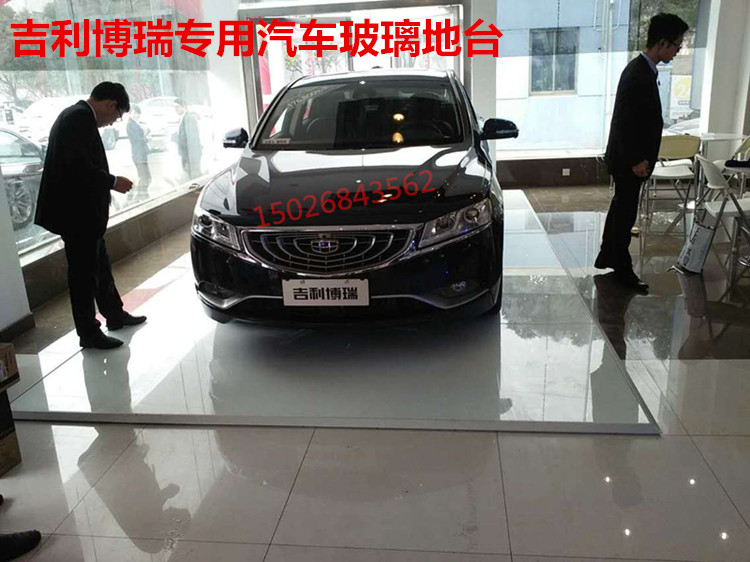 Upgraded version of the car 4s shop showroom floor ultra-thin beveled crystal glass car display platform Bo Rui platform