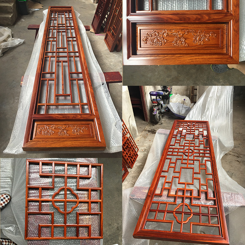 East Yang Wood Carving Chinese Imitation Antique Furnishing Screen Suspended Ceiling Xuan Guan Partition Living Room Background Wall Solid Wood Flower Windows-Taobao