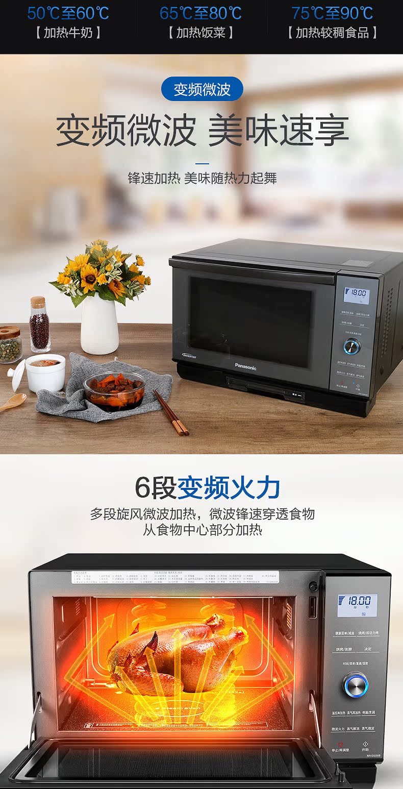 lo vi song media Lò vi sóng Panasonic NN-DS59JB nướng tại nhà thông minh chuyển đổi tần số vi tự động một máy giá lò vi sóng