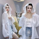 Lace hooded loose long sleeve sun protection jacket for women