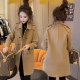 2025 Spring and Autumn New Korean Style Imitation Woolen Coat Women's Western Style Slim Suit Collar Mid-Length Woolen Coat