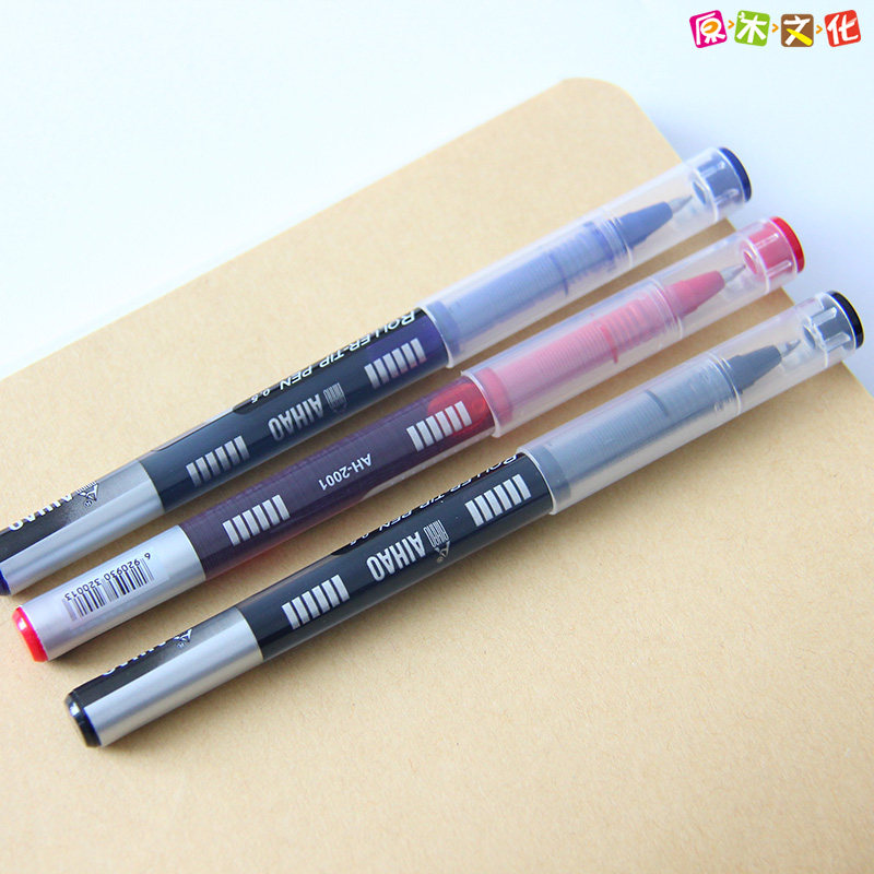 Straight liquid water-based ballpoint pen Signature pen Water-based pen Examination pen Office pen Gel pen Black blue red