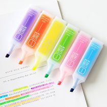 Large capacity highlighter Fluorescent marker Fluorescent marker Color highlighter 6 colors student stationery