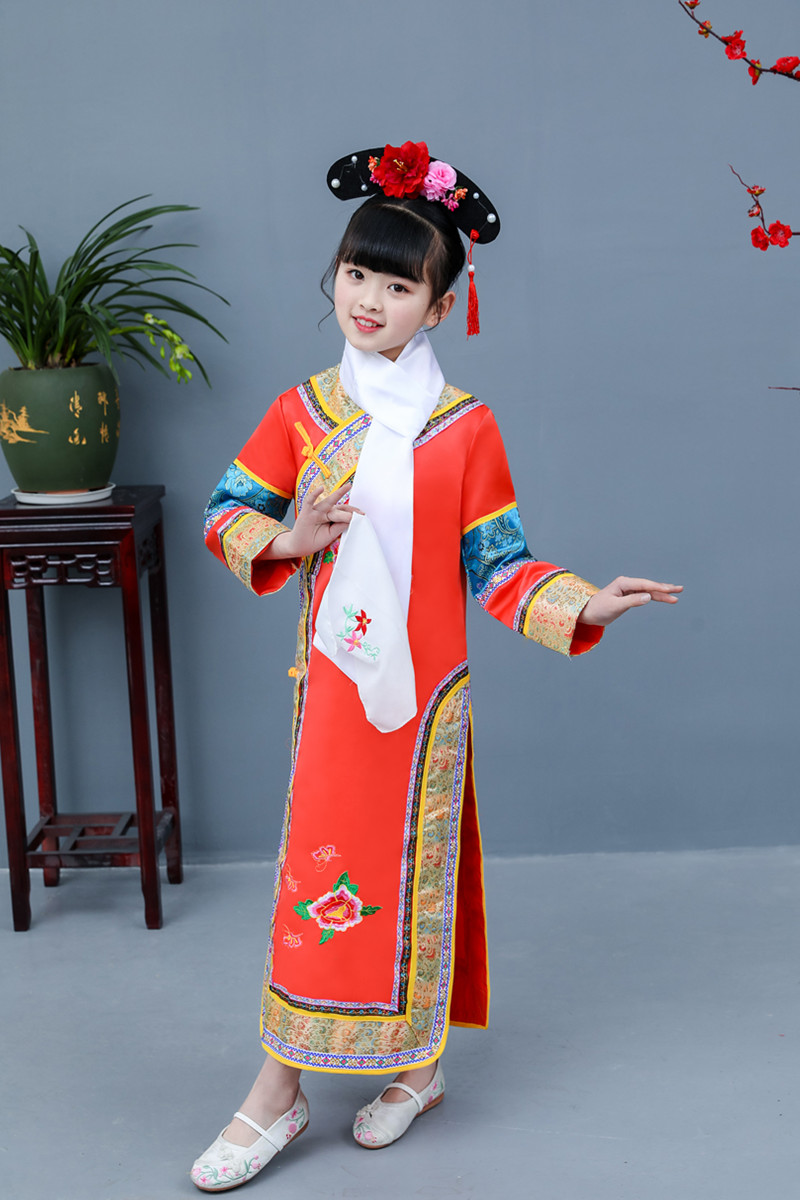 Trang phục nhà Thanh, quần áo Zhugege, chàng trai và cô gái Mãn Châu, cung điện cổ, nữ hoàng tử, hoàng tử, trang phục - Trang phục trang phục hóa trang cho bé
