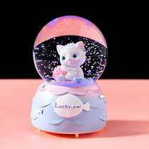 Dream girl Heart Lower Snow Water Crystal Ball Children Toys Automatic Snow Music Ball Girls Children Birthday Gifts