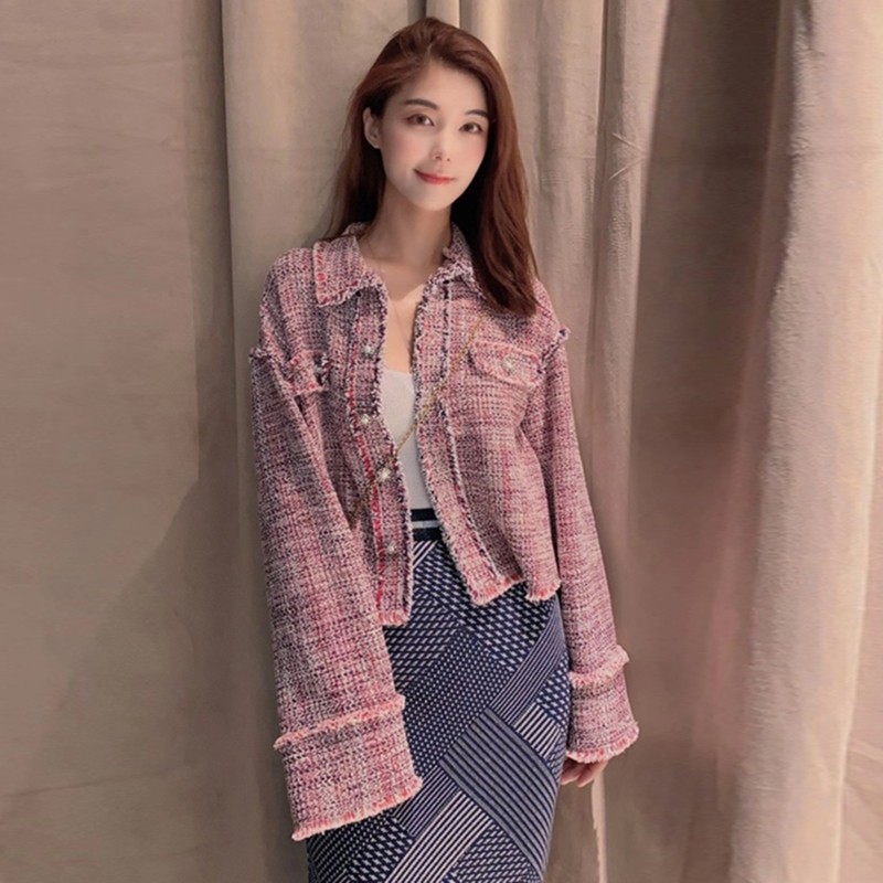 2022 Amaschnewt Spring new stream Sutra short Fragrant Wind Jacket Woman 5400441