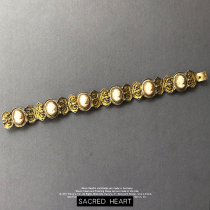 Vintage Atlantic Antiquity 1850 Belsculpté Carmeo pur bracelet en argent doré (vendu)