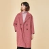 [100% len] áo choàng hai mặt len ​​đỏ houndstooth 13985639 áo hoodie nữ cute Áo len lót đôi