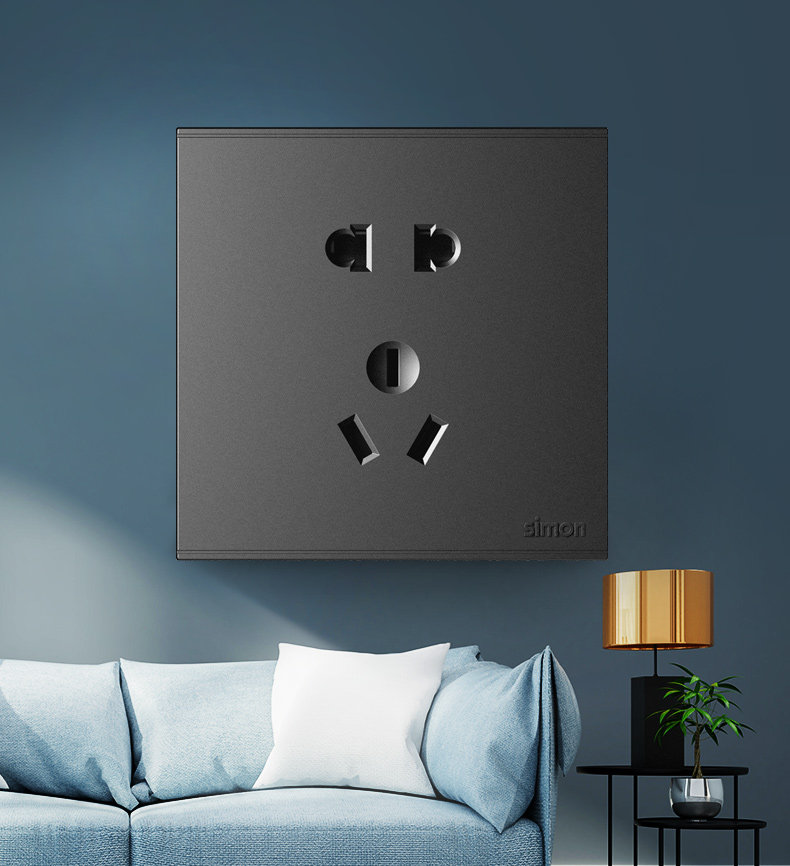 Выключатель многоклавишный 西蒙 e6系列  一位双控换向开关(荧光灰) Simon