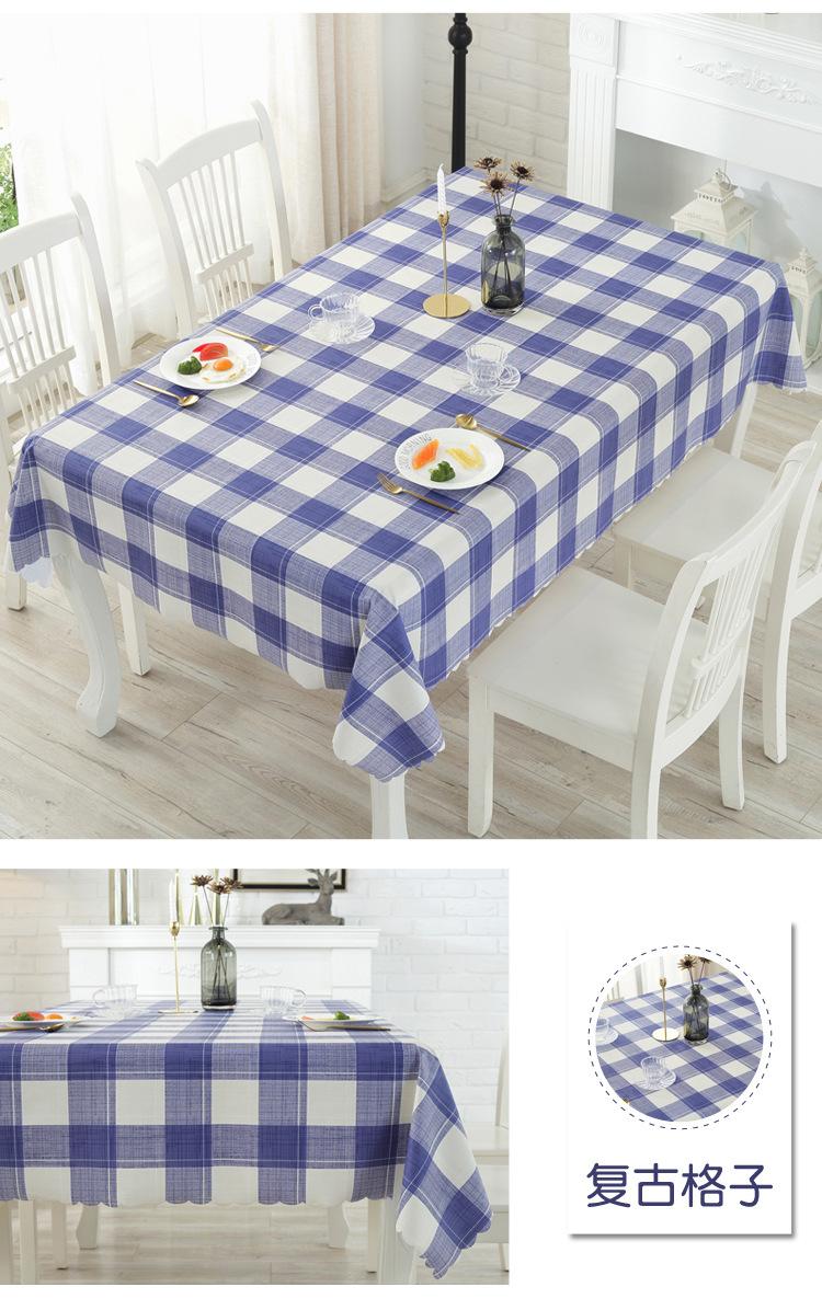 Khăn trải bàn chống thấm nước chống bỏng dầu bàn cà phê dùng một lần vải cotton cùi PVC lưới màu đỏ in bảng vải bàn nhỏ khăn trải bàn nhà hàng đẹp