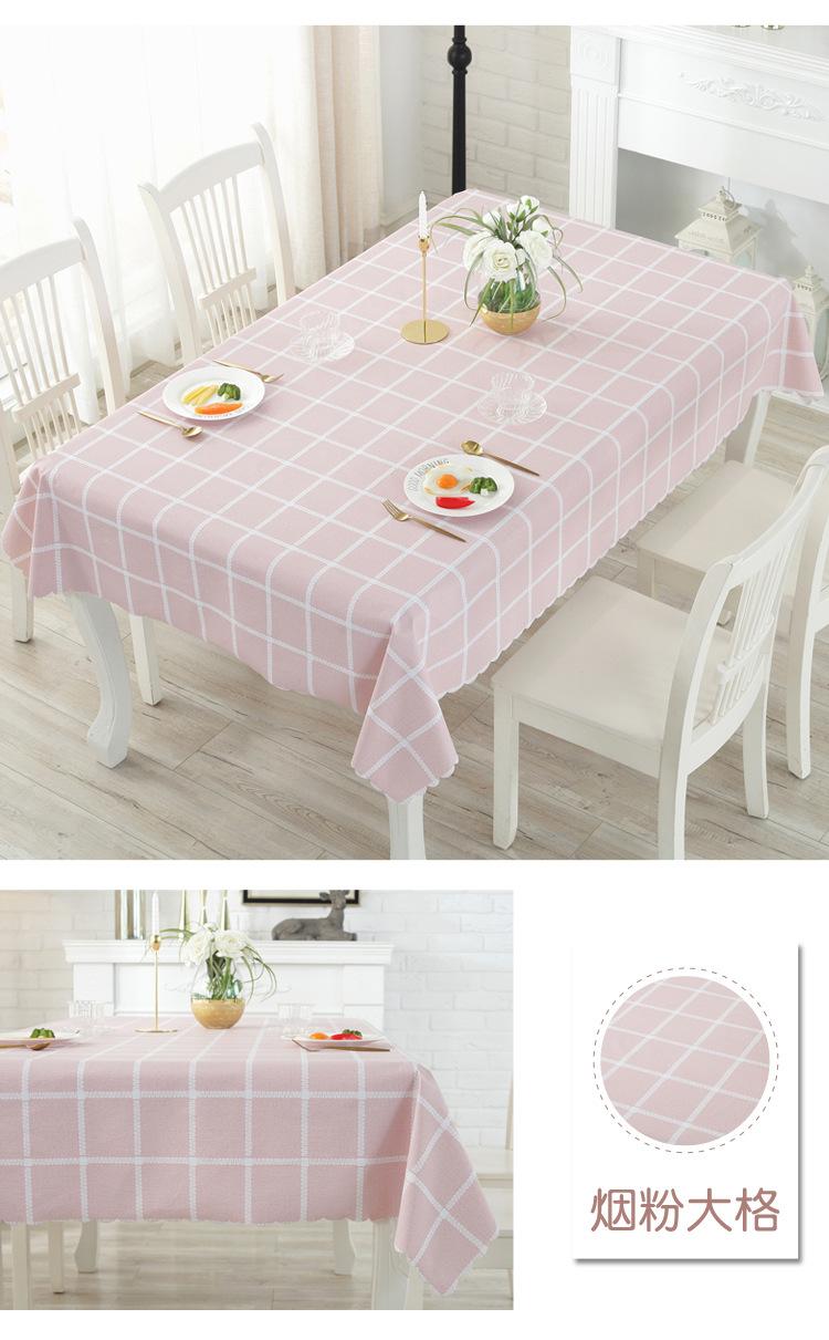 Khăn trải bàn chống thấm nước chống bỏng dầu bàn cà phê dùng một lần vải cotton cùi PVC lưới màu đỏ in bảng vải bàn nhỏ khăn trải bàn nhà hàng đẹp