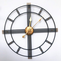European retro metal iron art Roman wall clock silent living room wall hanging simple clock manufacturer