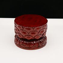 Spot camphor wood Buddha statue base round solid wood lotus base Guanyin Buddha seat Buddha support table ornaments crafts