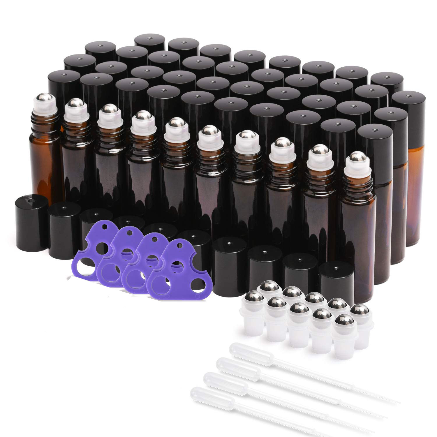 48 thickened 10ml essential oil ball bearing bottle tea colour blue steel ball walking bead bottle split bottle perfume bottle feeding tool