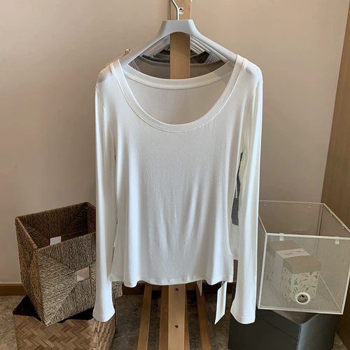 Базовый приятный телу шерстяной лонгслив, осенний, высокий воротник, облегающий крой