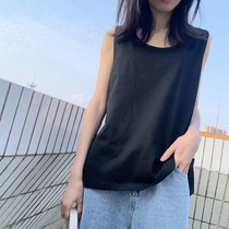  Loose cotton I-shaped camisole womens inner black sleeveless t-shirt white bottoming shirt large size outer wear ins summer