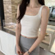 Suseyiku square neck backless threaded short design camisole women's 2024 new versatile sleeveless top