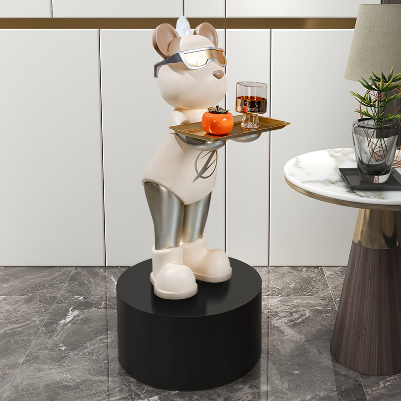 Cute violent bear living room ornaments large floor tray home decoration decoration housewarming new home gift light luxury