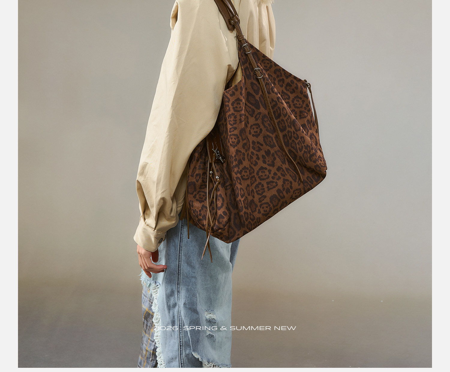 JACD Leopard Print Faux Leather Hobo Bag