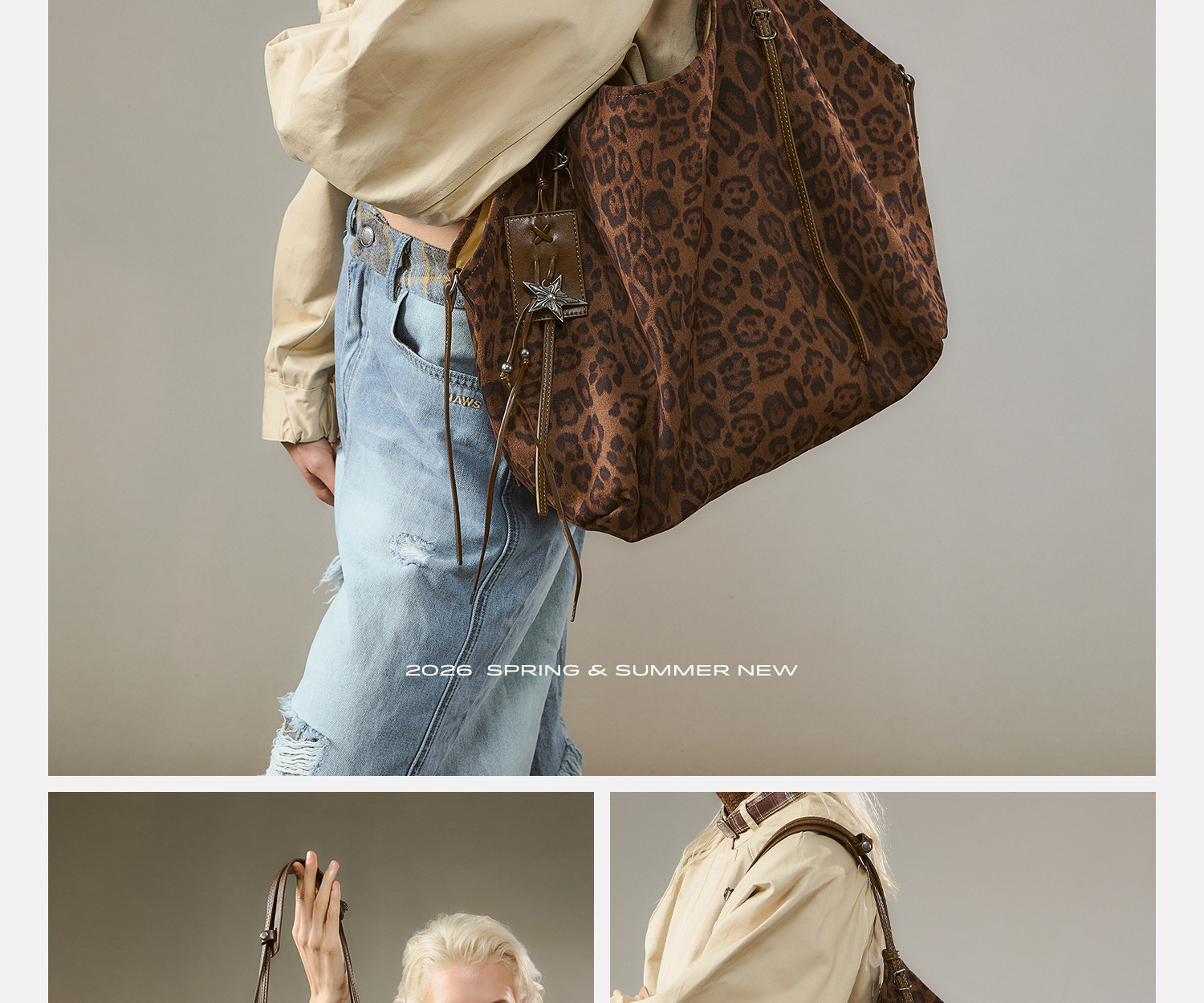 JACD Leopard Print Faux Leather Hobo Bag